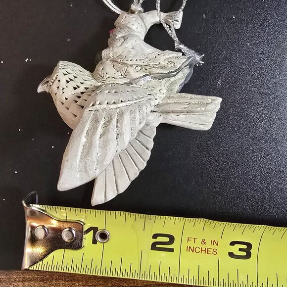 Winter White Santa Riding Woodland Owl Ornament Pam Schifferl Folk Art Midwest - Picture 11 of 12